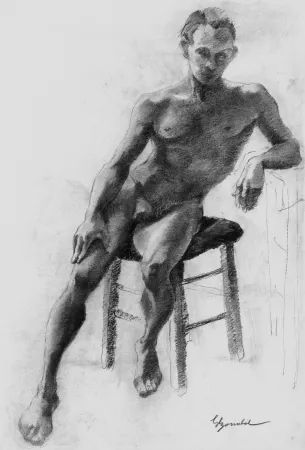石版画 Bonabel - Louis-Ferdinand Céline - Litographie Originale / Original Lithograph - Nu Masculin / Male Nude 1938
