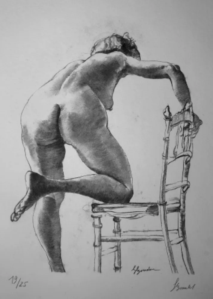 石版画 Bonabel - Louis-Ferdinand Céline - Nu Feminin / Female Nude - 1938