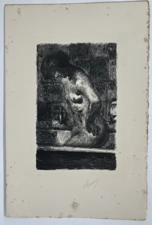 石版画 Bonnard - Femme debout dans sa baignoire. 1925.