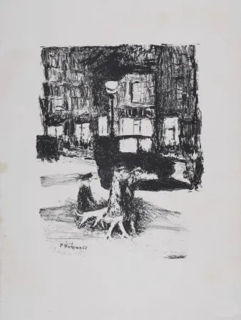 石版画 Bonnard - La Rue (Paris), 1927