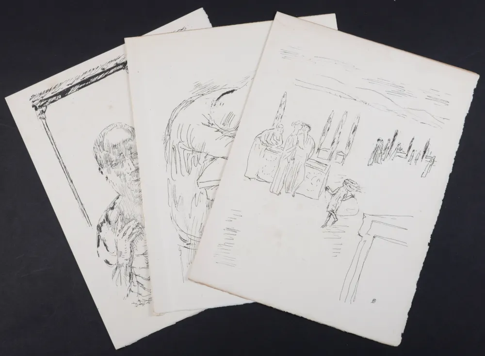 石版画 Bonnard - La vie de Sainte Monique #11, 1930 - Set of 3 lithographs