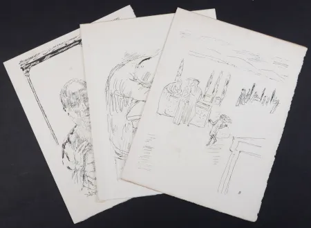 石版画 Bonnard - La vie de Sainte Monique #11, 1930 - Set of 3 lithographs