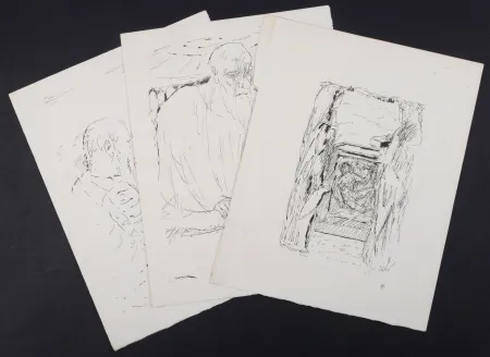 石版画 Bonnard - La vie de Sainte Monique #12, 1930 - Set of 3 lithographs