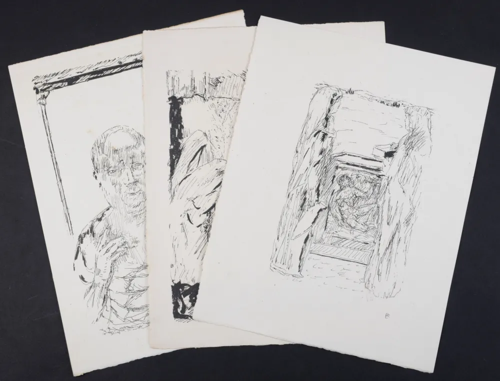 石版画 Bonnard - La vie de Sainte Monique #8, 1930 - Set of 3 lithographs