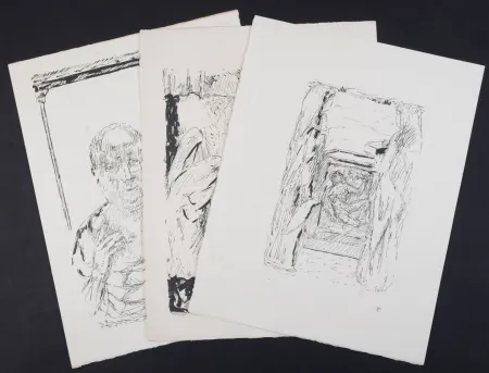石版画 Bonnard - La vie de Sainte Monique #8, 1930 - Set of 3 lithographs