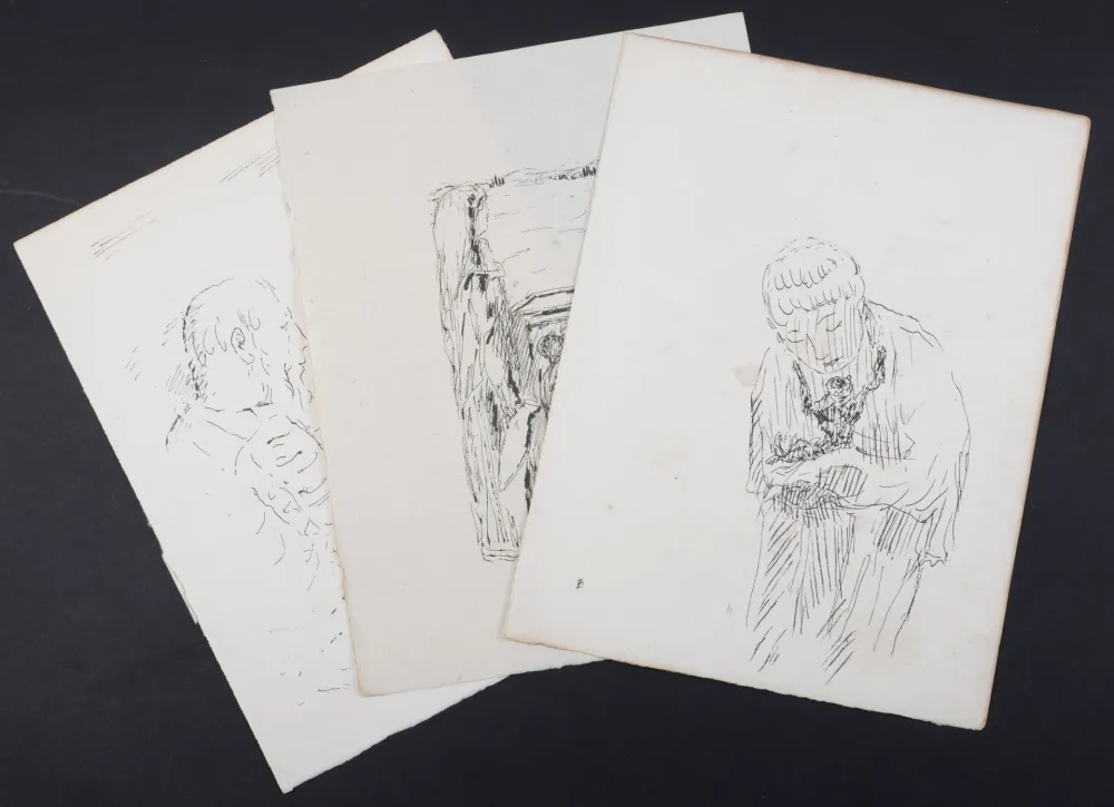 石版画 Bonnard - La vie de Sainte Monique #9, 1930 - Set of 3 lithographs