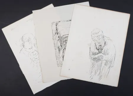 石版画 Bonnard - La vie de Sainte Monique #9, 1930 - Set of 3 lithographs