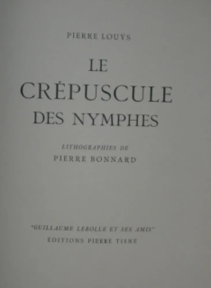 插图书 Bonnard - LE CREPUSCULE DES NYMPHES