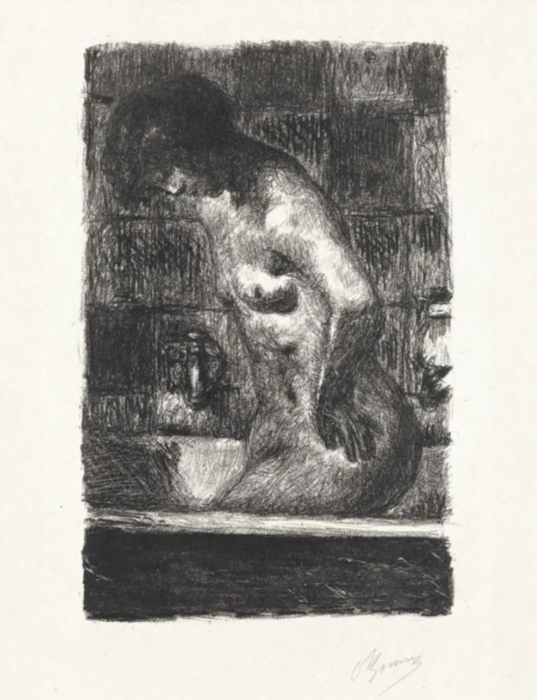 版画 Bonnard - The Bathers