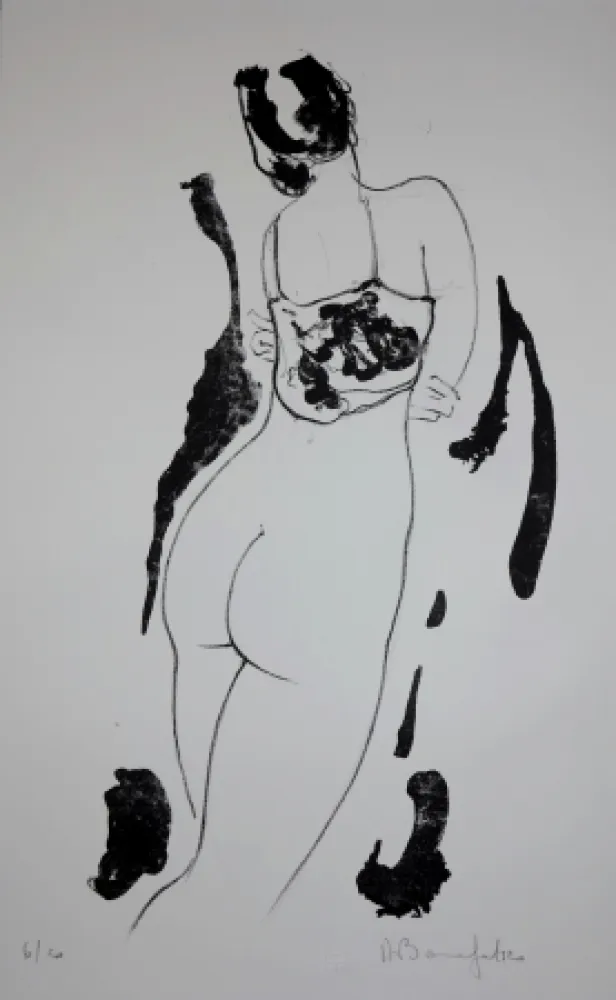 石版画 Bonnefoit - La fille aux bras croisés / The Girl with arms crossed