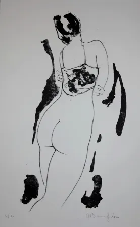 石版画 Bonnefoit - La fille aux bras croisés / The Girl with arms crossed