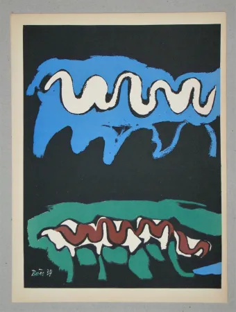 石版画 Bores - Les quatre éléments - Terre