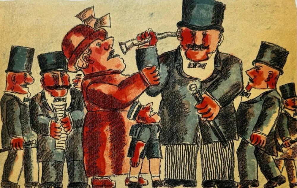 石版画 Borghese - Il telefono senza fili