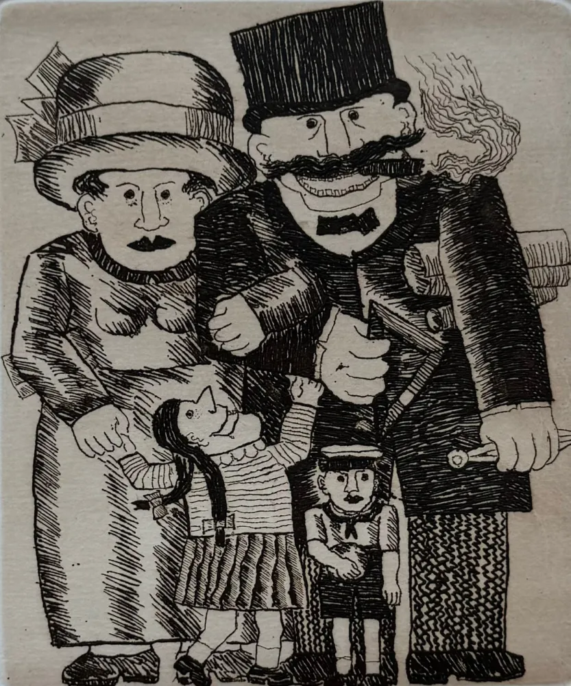 蚀刻版画 Borghese - La famiglia