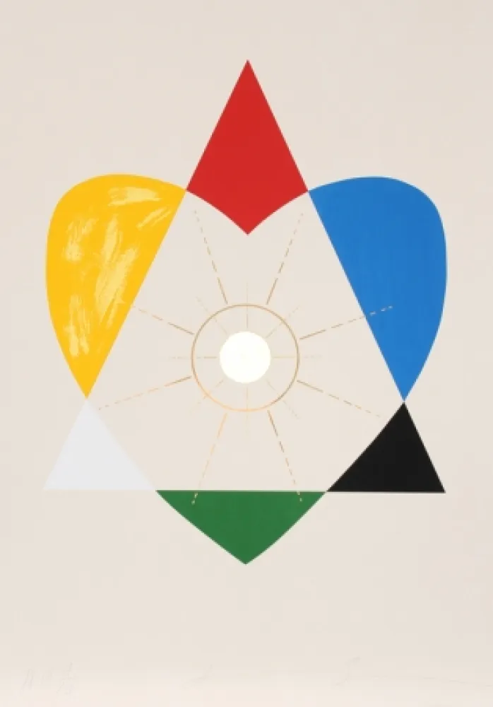 丝网印刷 Borofsky - The Balance of Love and Work Produces Energy