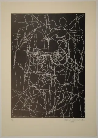 油毡版画 Bosshard - Selbstbildnis mit Schülern