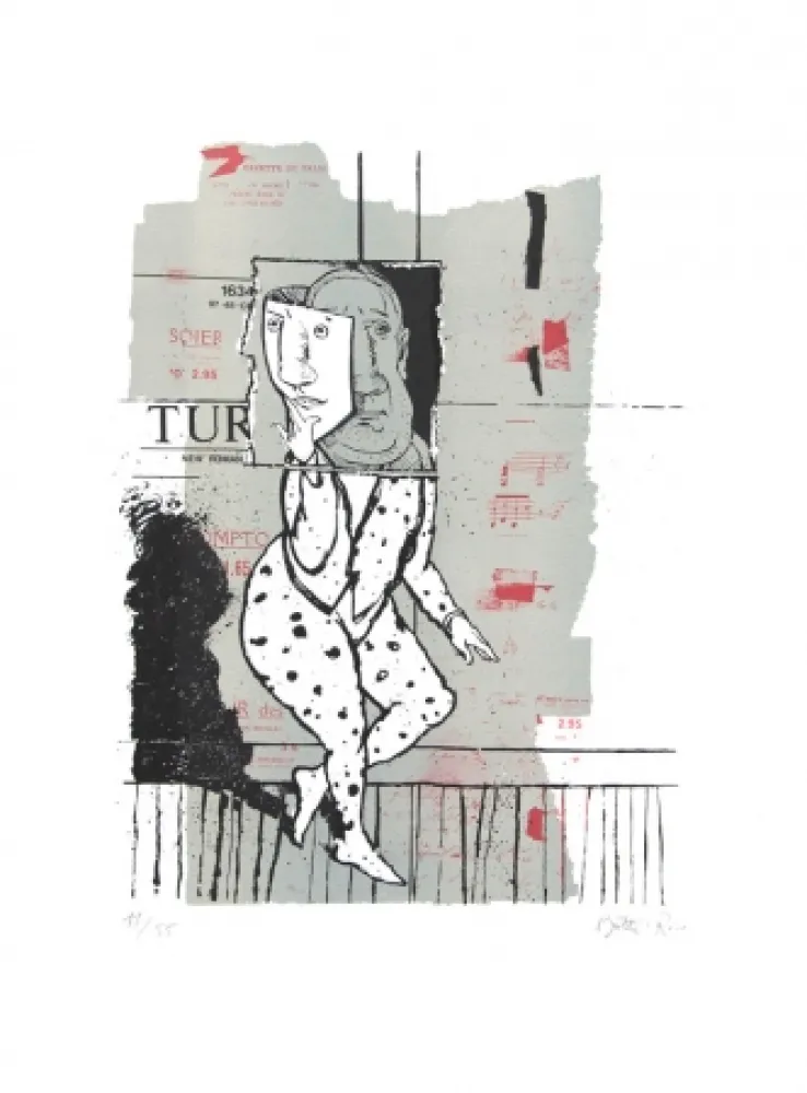 石版画 Botti  - Figure