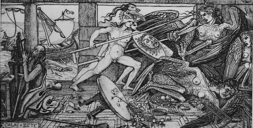 蚀刻版画 Bozzetti - Calai e Zete. 4 versione