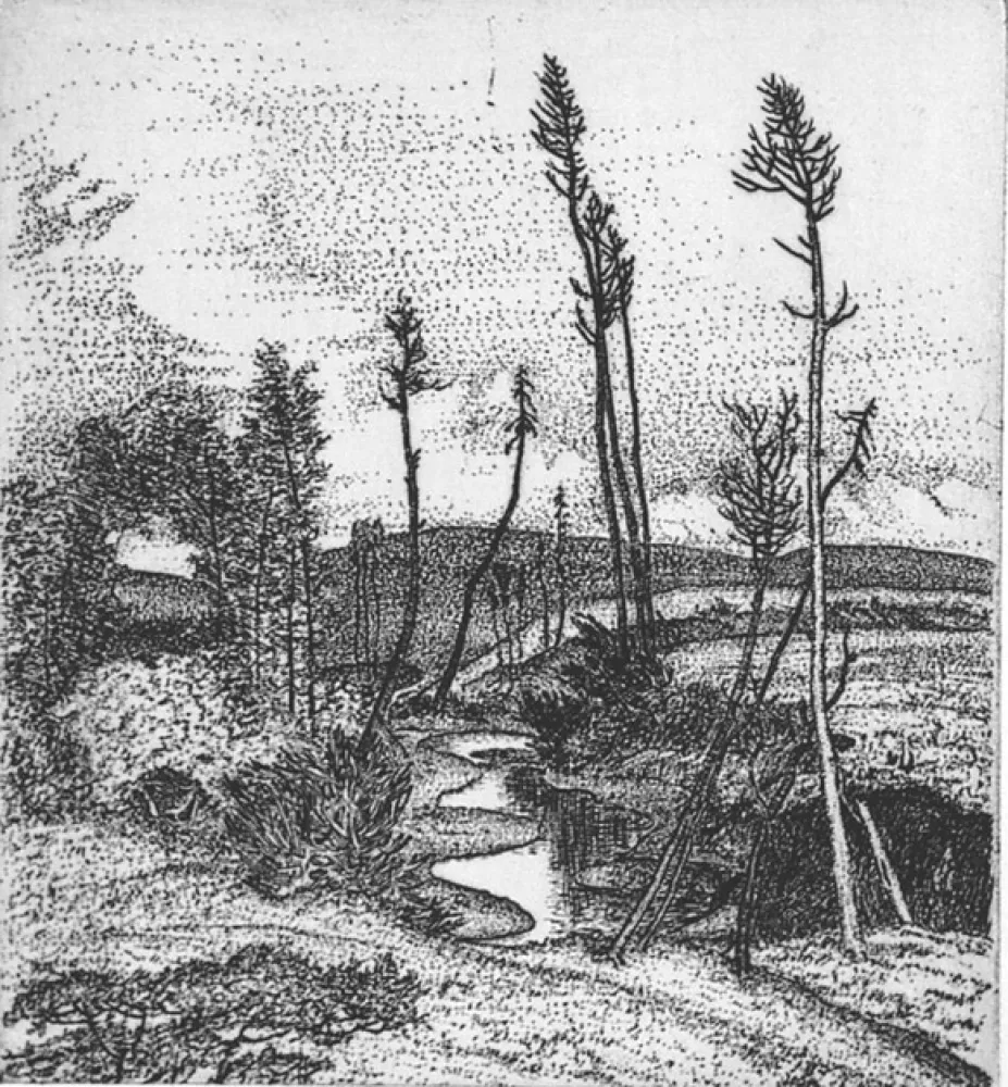 蚀刻版画 Bozzetti - Il torrente