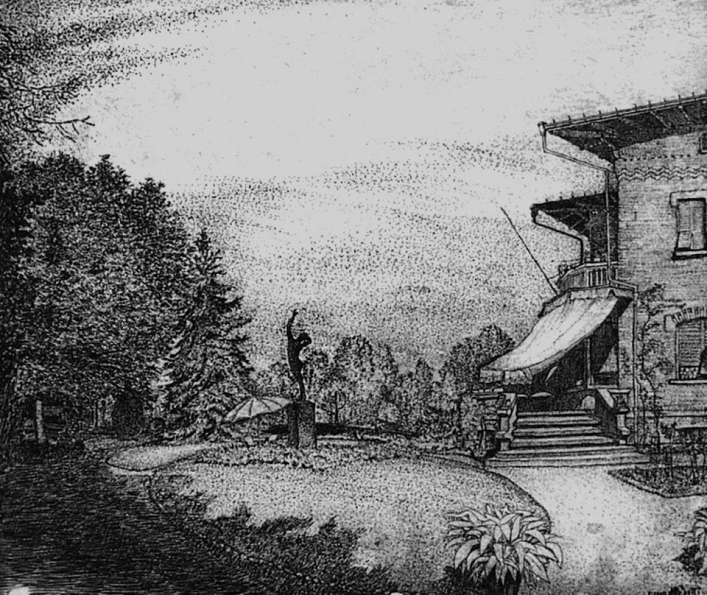 蚀刻版画 Bozzetti - Villa Colonna. Il giardino