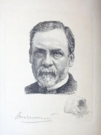 版画 Bracquemond - Pasteur et les pastoriens.  Avec un portrait à l'eau-forte par Bracquemond
