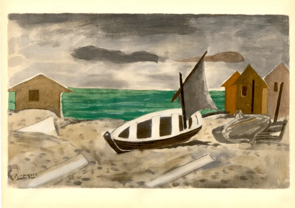 镂版印刷 Braque - À Varengeville (1956) de l'album : Douze Contemporains par J. Lassaigne (1959)