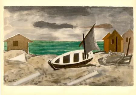 镂版印刷 Braque - À Varengeville (1956) de l'album : Douze Contemporains par J. Lassaigne (1959)