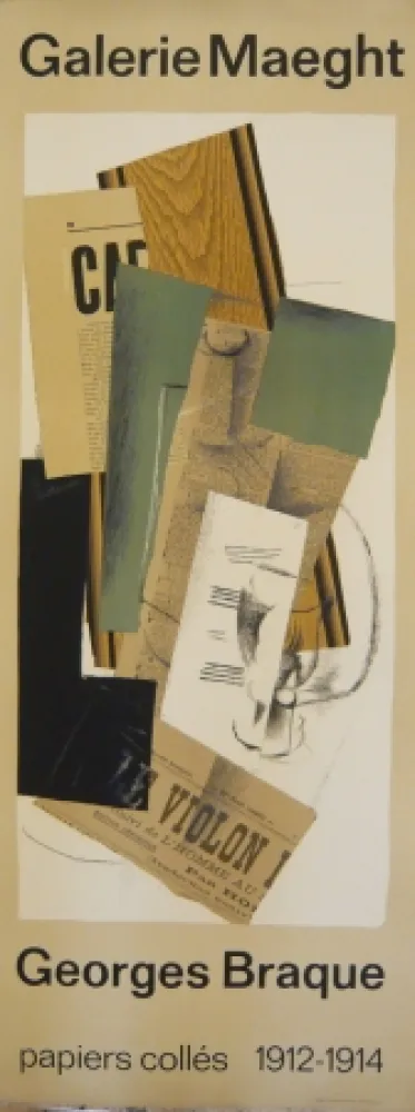 海报 Braque - Affiche exposition papiers collés galerie Maeght 