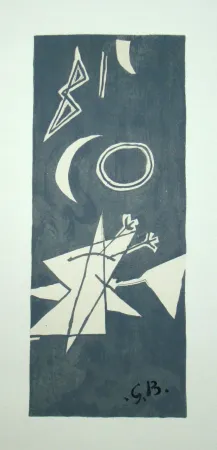 石版画 Braque (After) - Ciel gris II.