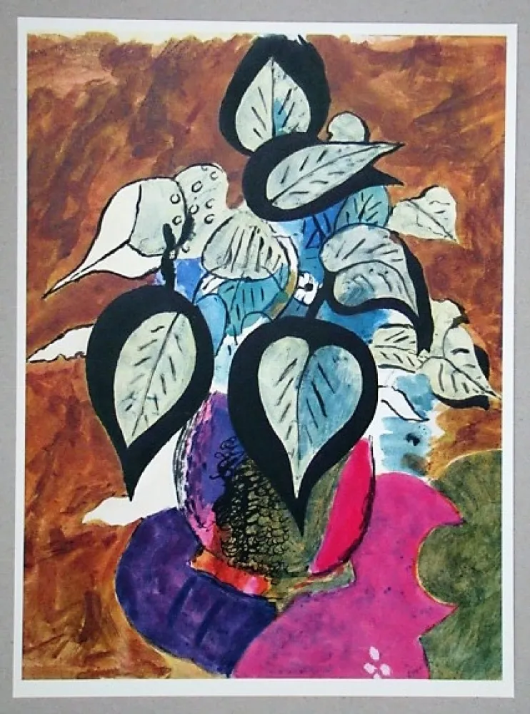 石版画 Braque (After) - Feuillage en couleurs