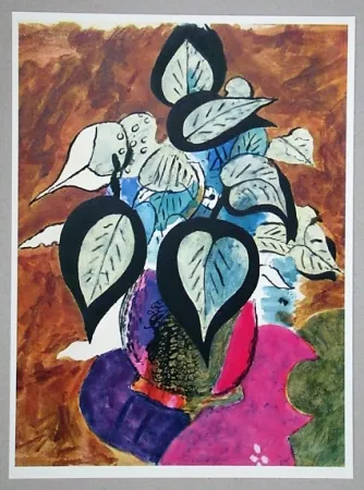 石版画 Braque (After) - Feuillage en couleurs
