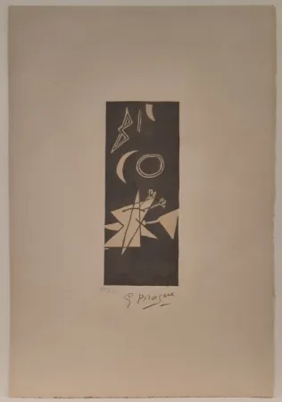 石版画 Braque - Ciel Gris II