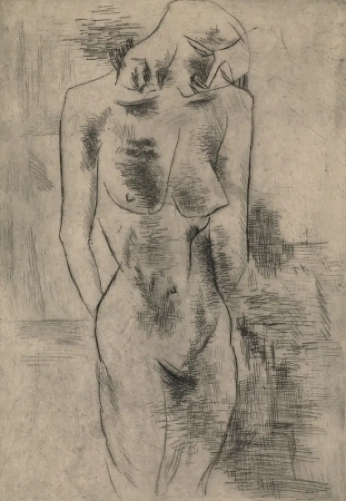 版画 Braque - Etude de nu