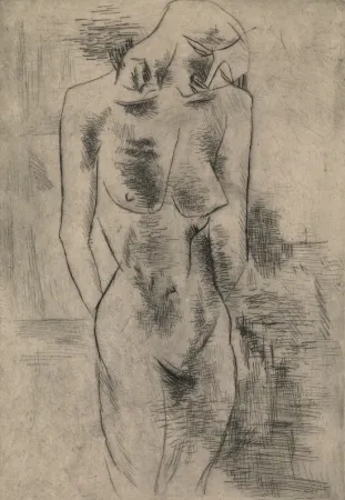 版画 Braque - Etude de nu