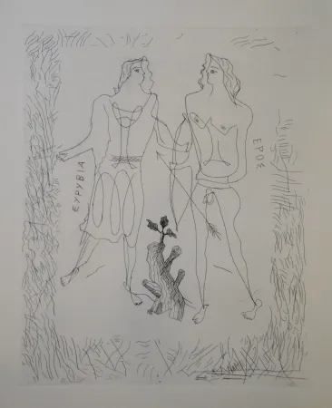 版画 Braque - Eurybia et Eros.