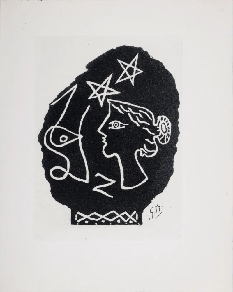 版画 Braque - Femme de profil, 1947