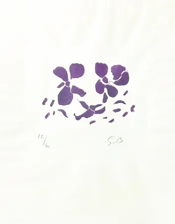 木刻 Braque - Fleurs violettes