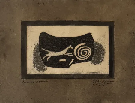 版画 Braque - La chasse