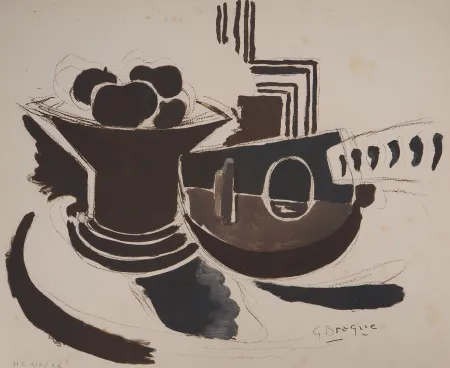 石版画 Braque - La mandoline