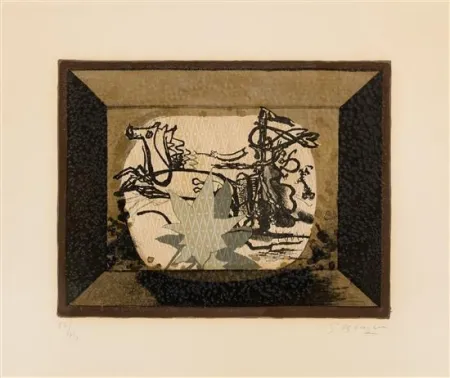 石版画 Braque - Le Char (The Chariot III)