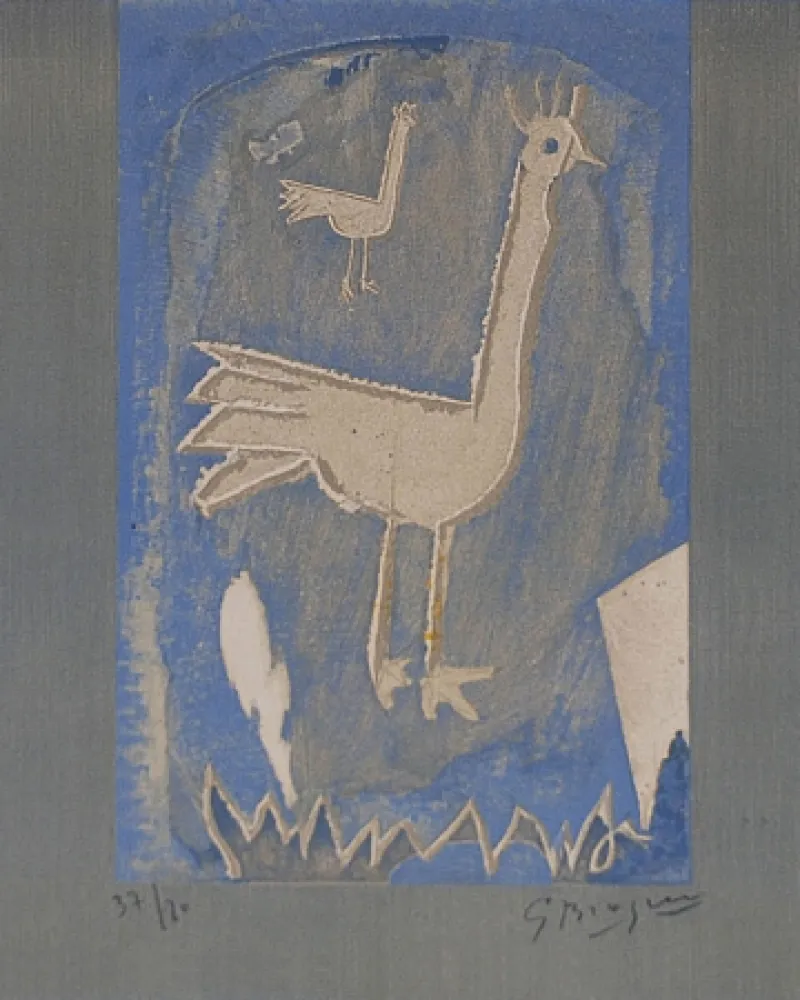 石版画 Braque - Le coq