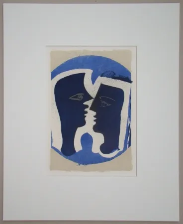 石版画 Braque - Le Couple - Lettera Amorosa