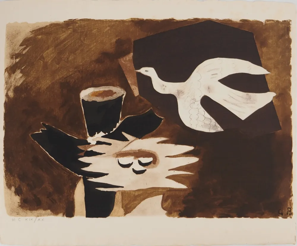 石版画 Braque - Le nid