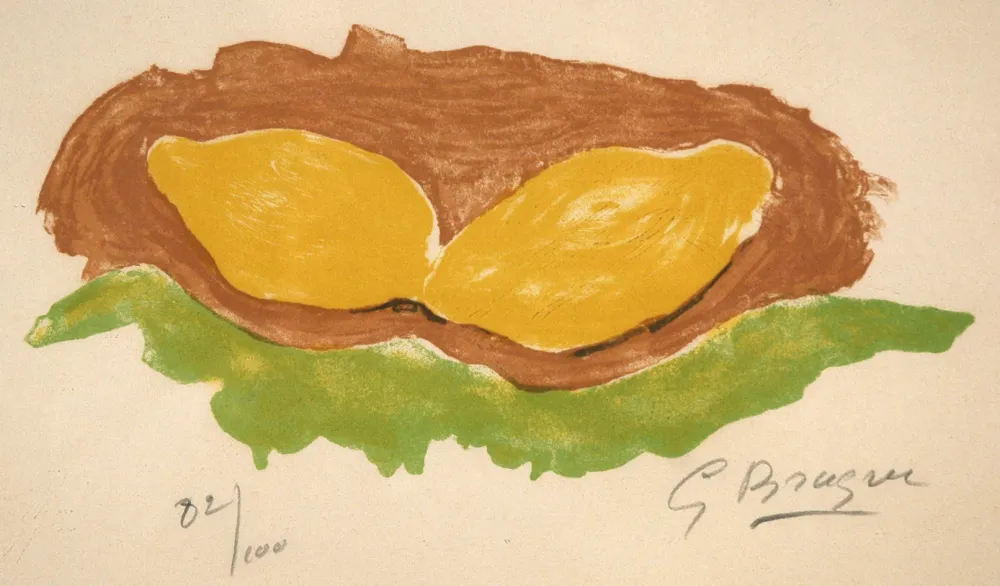 石版画 Braque - Les citrons