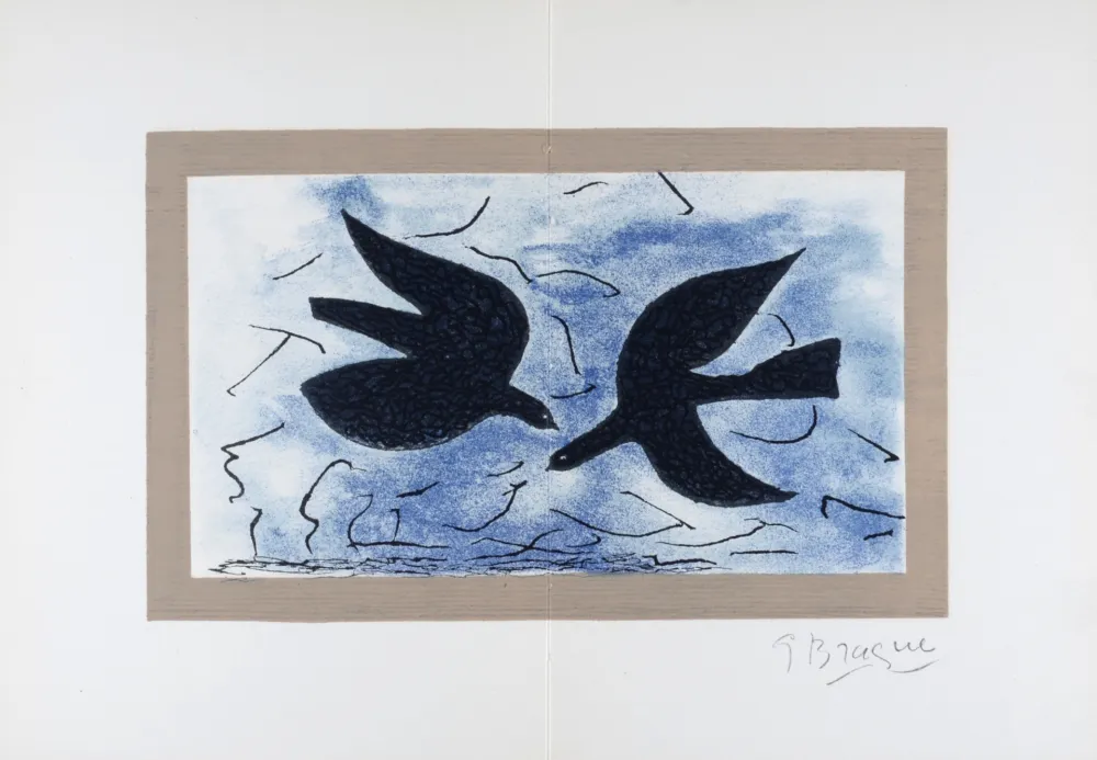 石版画 Braque - Les deux Oiseaux, 1966