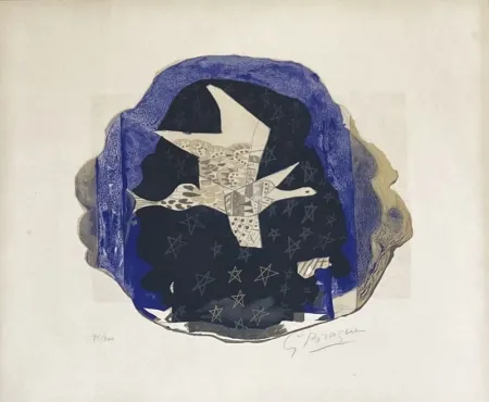 石版画 Braque - Les étoiles 