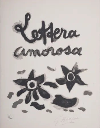 石版画 Braque - Lettera Amorosa, 1963 - Original lithograph cover (Hand-signed!)