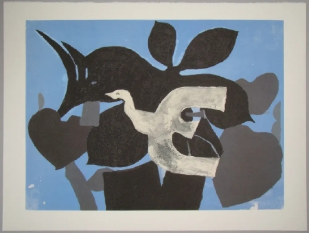 石版画 Braque - L'oiseau dans le paulownia