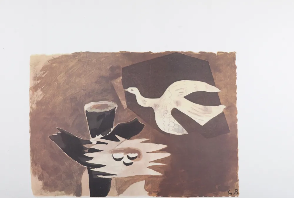 石版画 Braque - L'Oiseau et son nid, 1956