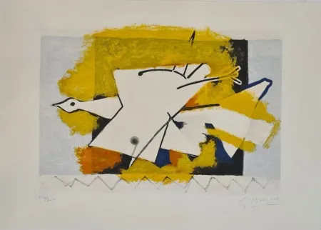 石版画 Braque - L'oiseau jaune 